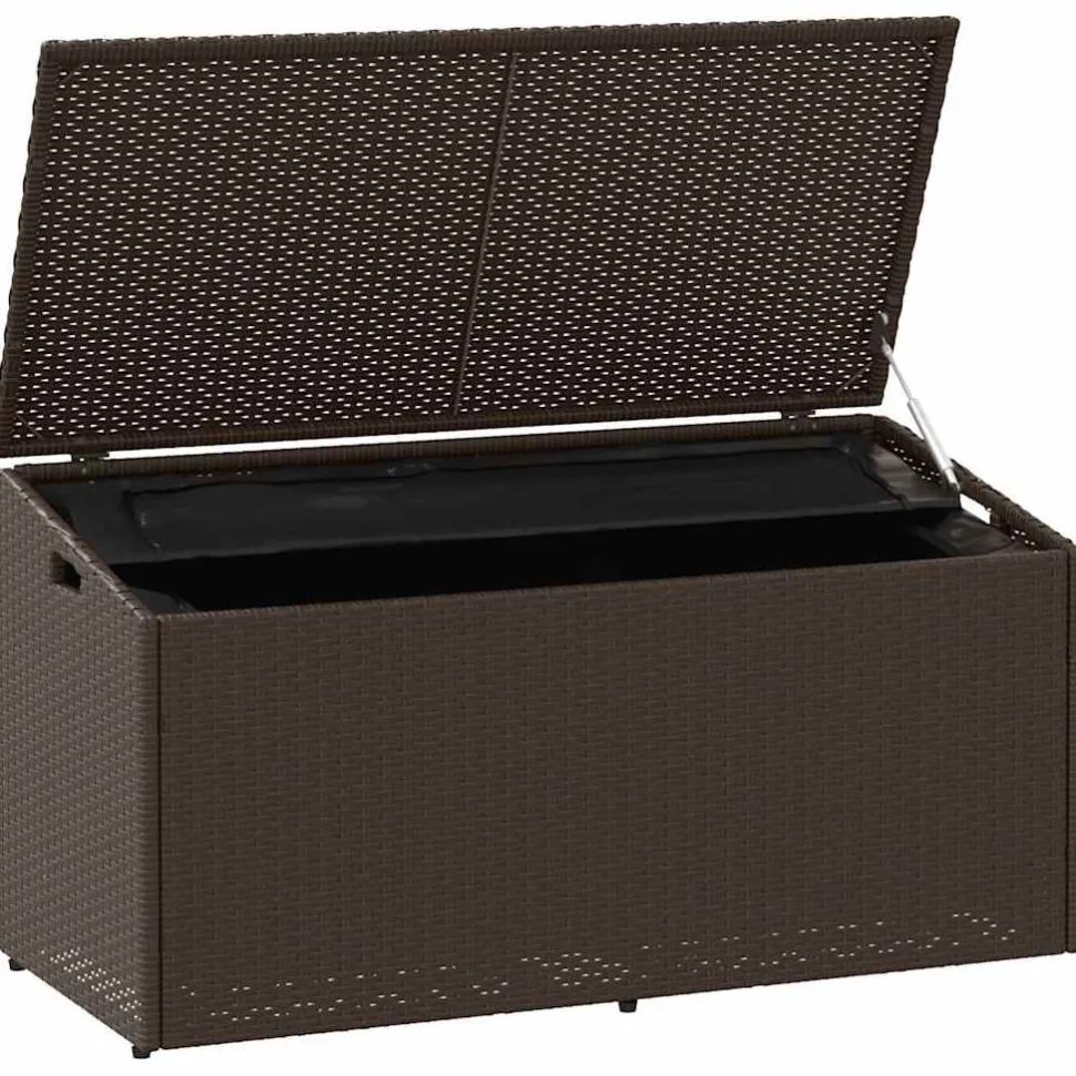 Puutarhan säilytyslaatikko ruskea 110x50x58 cm polyrottinki (04070)