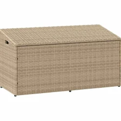 Puutarhan säilytyslaatikko ruskea 110x50x58 cm polyrottinki (04070)