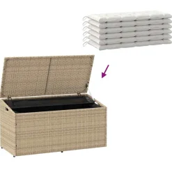 Puutarhan säilytyslaatikko ruskea 110x50x58 cm polyrottinki (04070)