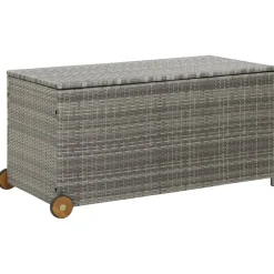 Puutarhan säilytyslaatikko v.harmaa 120x65x61 cm polyrottinki