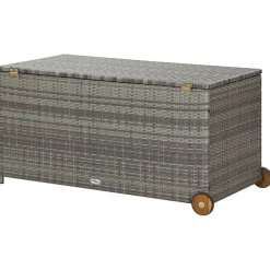 Puutarhan säilytyslaatikko v.harmaa 120x65x61 cm polyrottinki