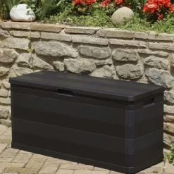 Puutarhan säilytyslaatikko 117x45x56 cm musta