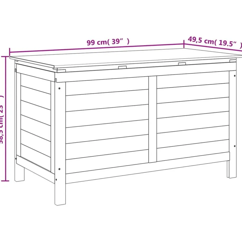 Puutarhan säilytyslaatikko 99x49,5x58,5 cm täysi kuusi (64755)