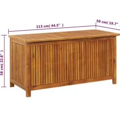 Puutarhan varastolaatikko 113x50x58 cm, akasiapuu