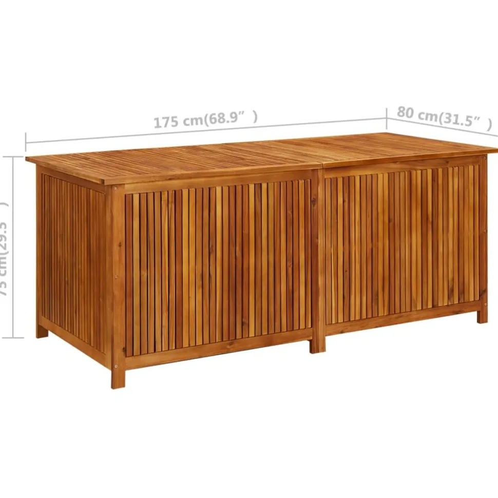 Puutarhan varastolaatikko 113x50x58 cm, akasiapuu