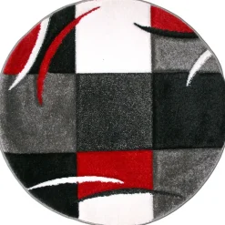 Pyöreä matto Benina London Patch Ø120cm punainen