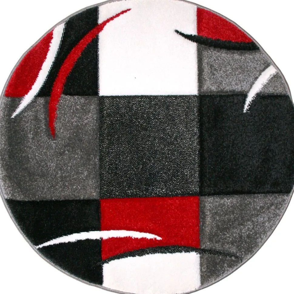 Pyöreä matto Benina London Patch Ø120cm punainen