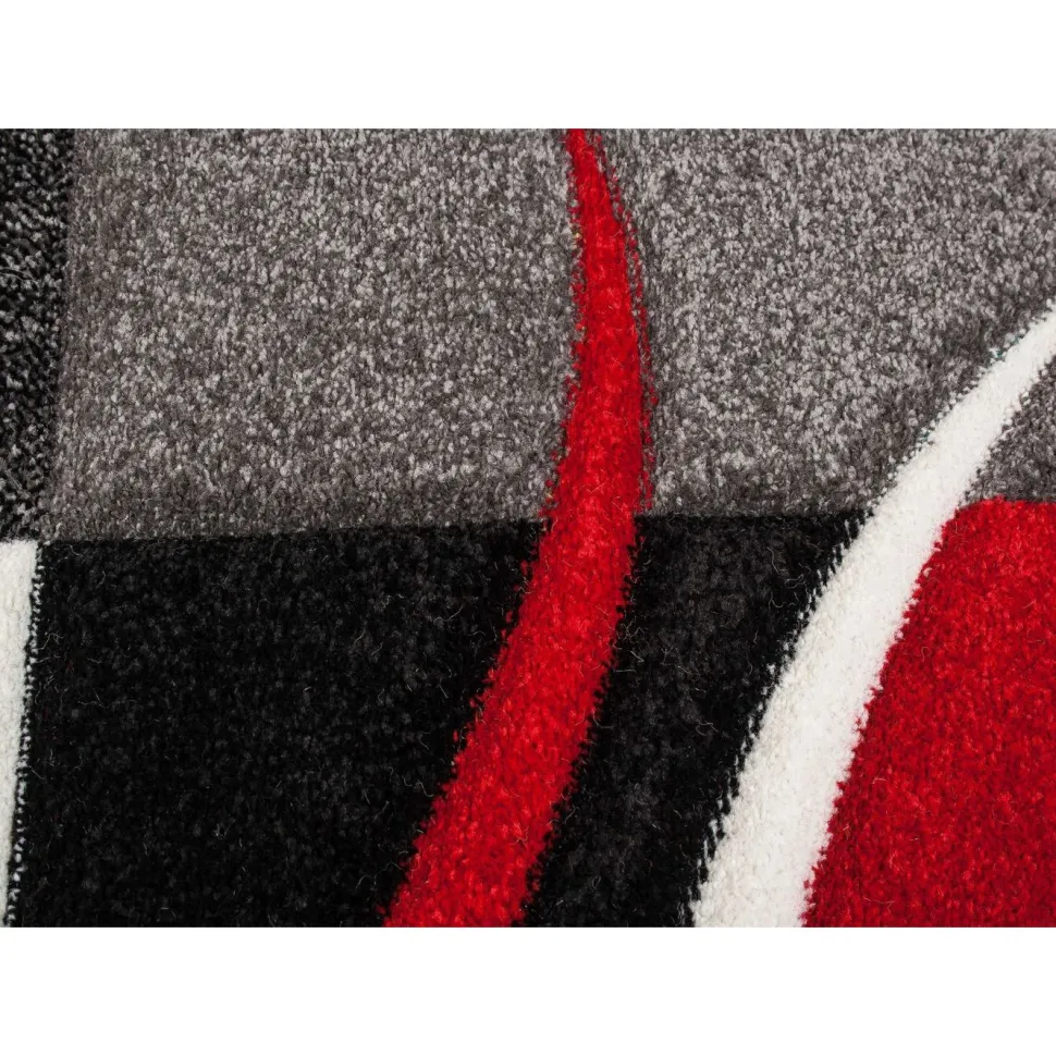 Pyöreä matto Benina London Patch Ø120cm punainen