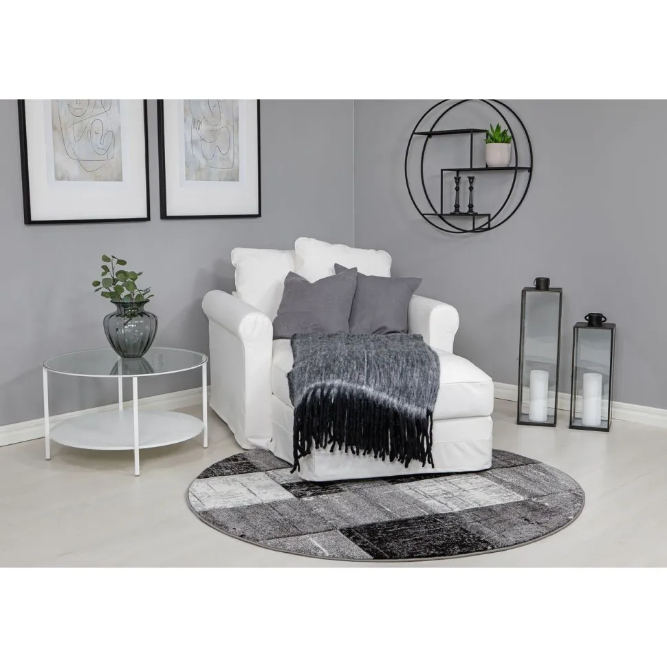 Pyöreä matto Benina London Square Ø120cm musta