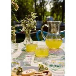 Pöytäliina Finlayson Joutomaa, 145x250cm, luonnonvalkoinen/vihreä