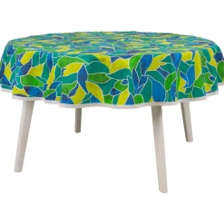 Pöytäliina Home4You LONETA NEW Ø170 cm, vihreä lehtikuosi, monivärinen