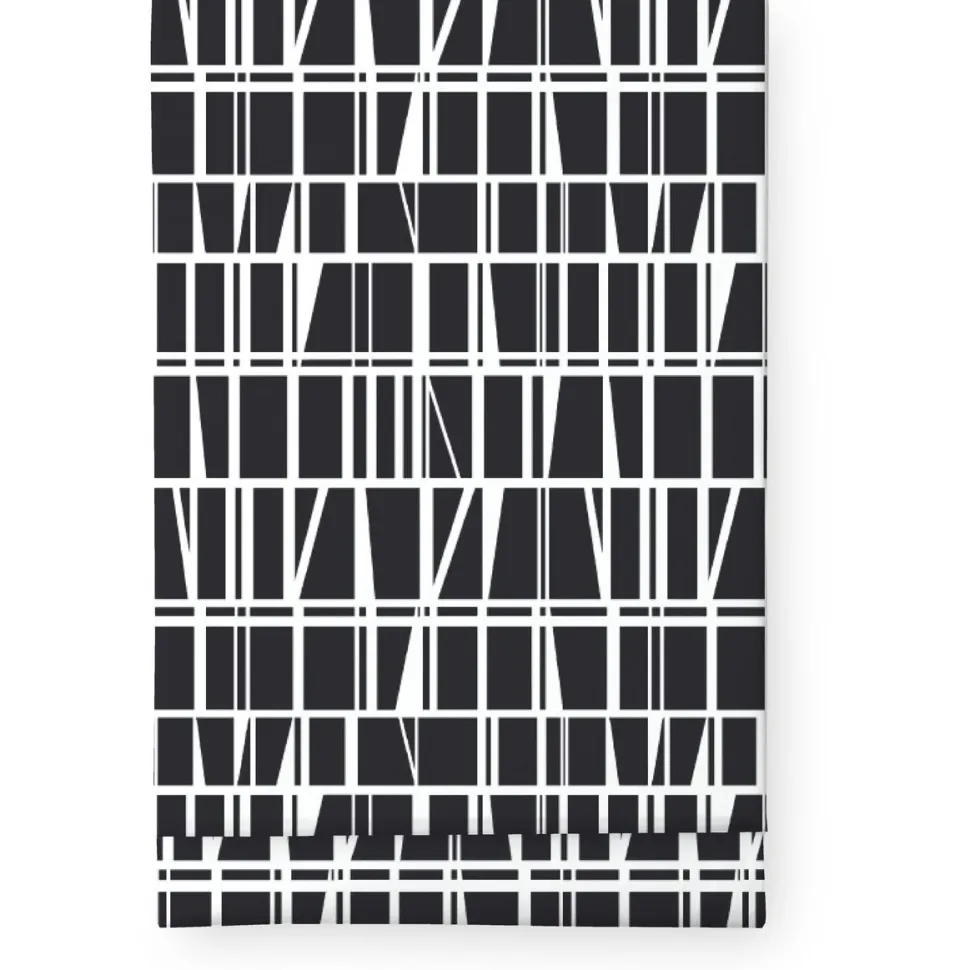 Pöytäliina Finlayson Coronna, 145x145cm, musta/valkoinen