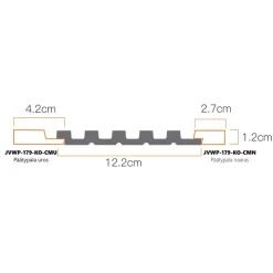 Rimapaneeli Järnvik Decoration Betula 179 3D 12x122x2600 mm vaalea koivu