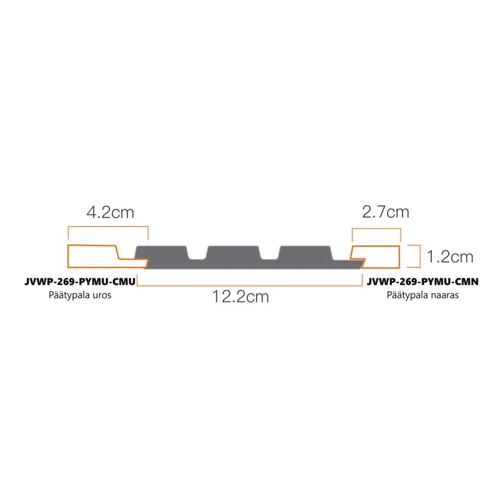 Rimapaneeli Järnvik Decoration Glorio 269 3D 12x122x2600 mm musta/tammi