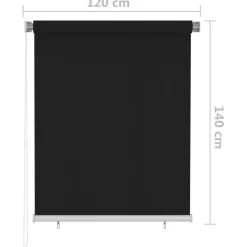 Rullaverho ulkotiloihin 100x140 cm musta