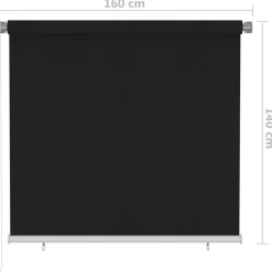 Rullaverho ulkotiloihin 100x140 cm musta