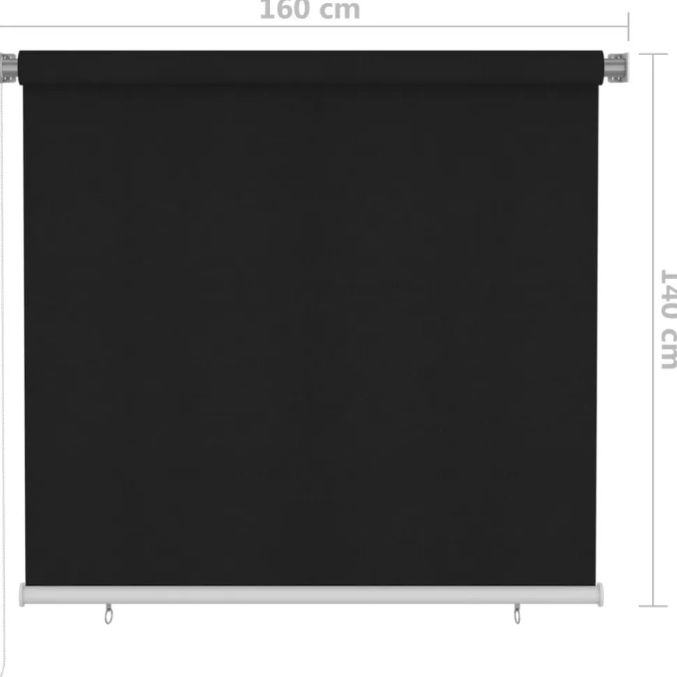 Rullaverho ulkotiloihin 100x140 cm musta