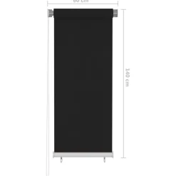 Rullaverho ulkotiloihin 100x140 cm musta