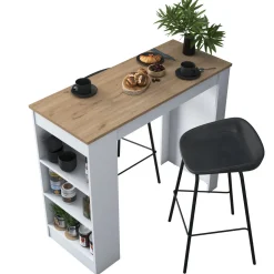 Ruokapöytä Linento Furniture JA103, pähkinäpuu/valkoinen