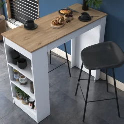 Ruokapöytä Linento Furniture JA103, pähkinäpuu/valkoinen