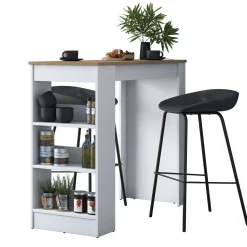 Ruokapöytä Linento Furniture JA103, pähkinäpuu/valkoinen
