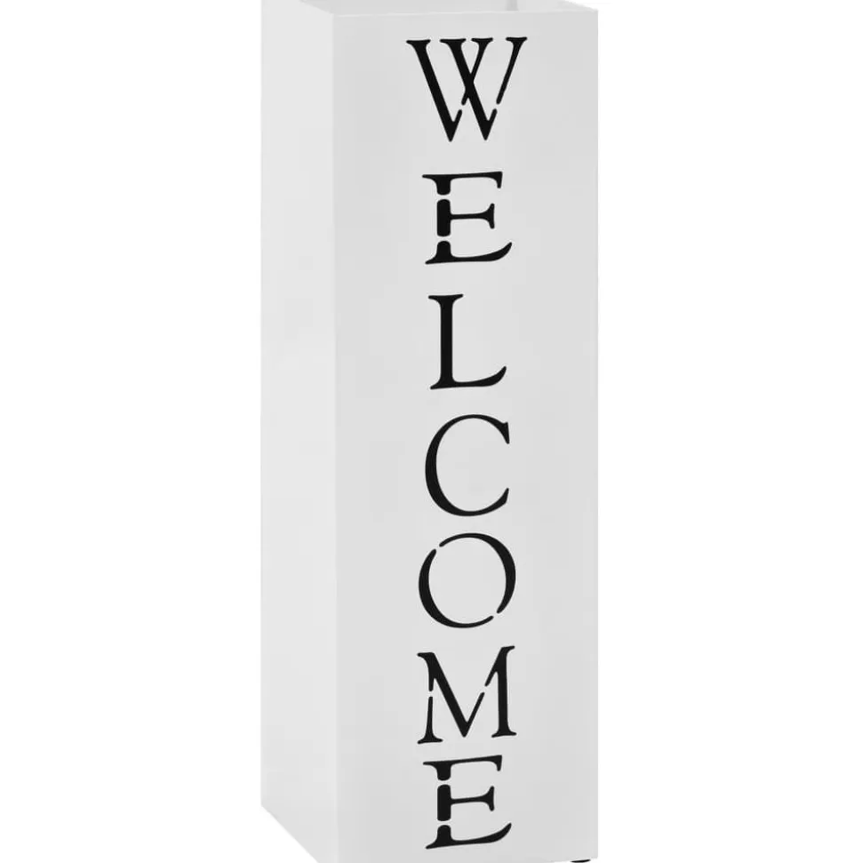 Sateenvarjoteline welcome teräs valkoinen