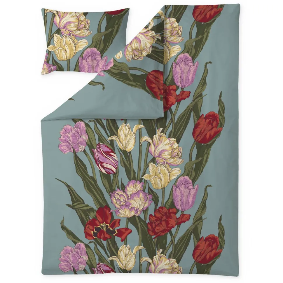 Satiinipussilakanasetti Vallila Kukoistus, 150x210cm, pastelli