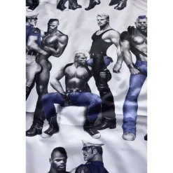 Satiinityynyliina Finlayson Tom of Finland Blue Squad, 50x60cm, musta/sininen