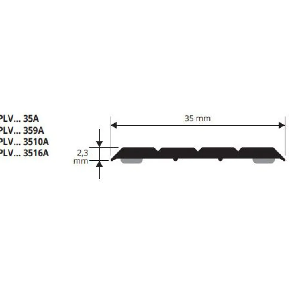 Saumalista Progress Profiles Prolevall tarrakiinnitys 35mm 2,7m anodisoitu hopea