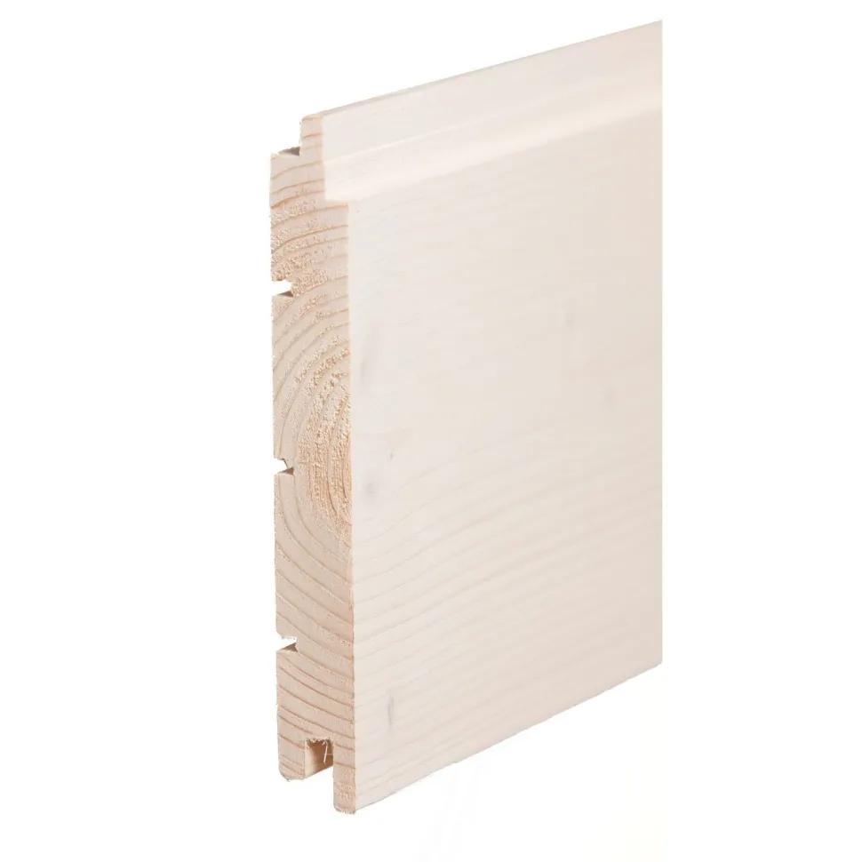 Saunapaneeli Aure Kuusi STS/V PN 18x145x2370 mm kuultovalkoinen saunasuoja