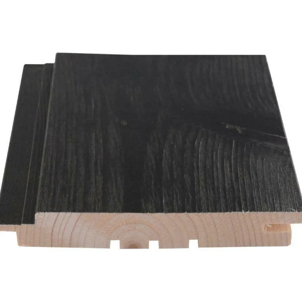 Saunapaneeli Maler Rustik SPA STS-3, 18x145mm, kuusi, ympäripontattu, PN, harjattu hiili