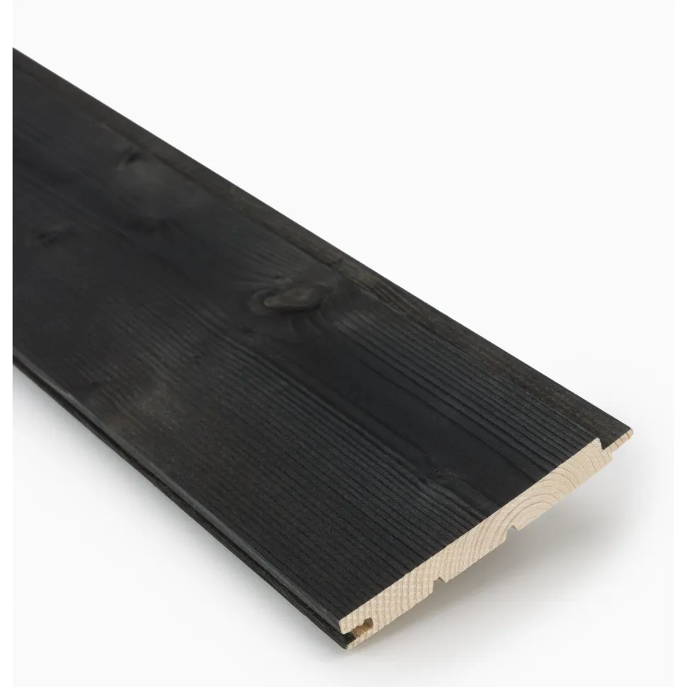 Saunapaneeli Jokiwood STS4 14x120x2400mm, kuusi, saunasuojattu, läpikuultava musta