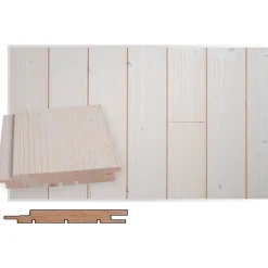 Saunapaneeli Maler Rustik SPA STS-3, 18x145x2380mm, kuusi, ympäripontattu, PN, harjattu huurre