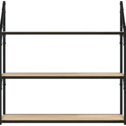 Seinähylly 3 kerrosta Sonoma-tammi 80x21x78,5 cm tekninen puu (35455)