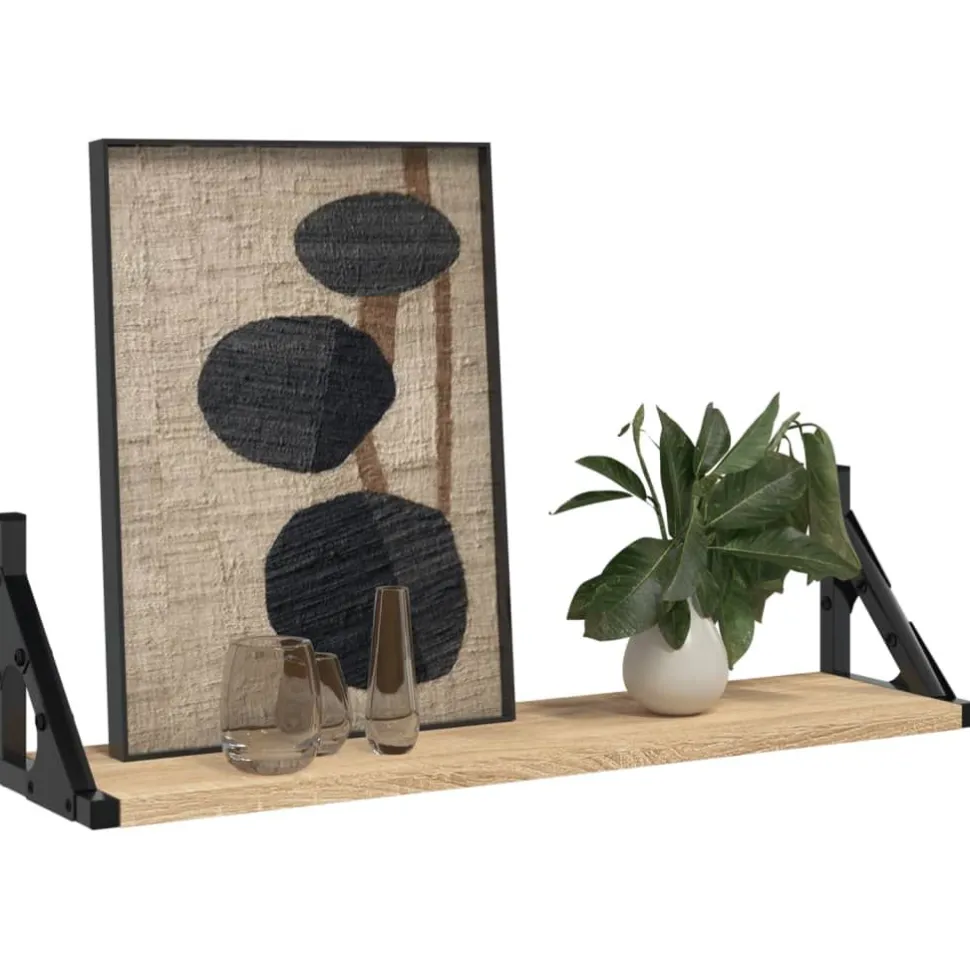 Seinähyllyt 2 kpl Sonoma-tammi 60x15x15,5 cm (36324)