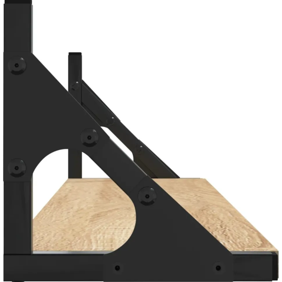 Seinähyllyt 2 kpl Sonoma-tammi 80x15x15,5 cm tekninen puu (36329)