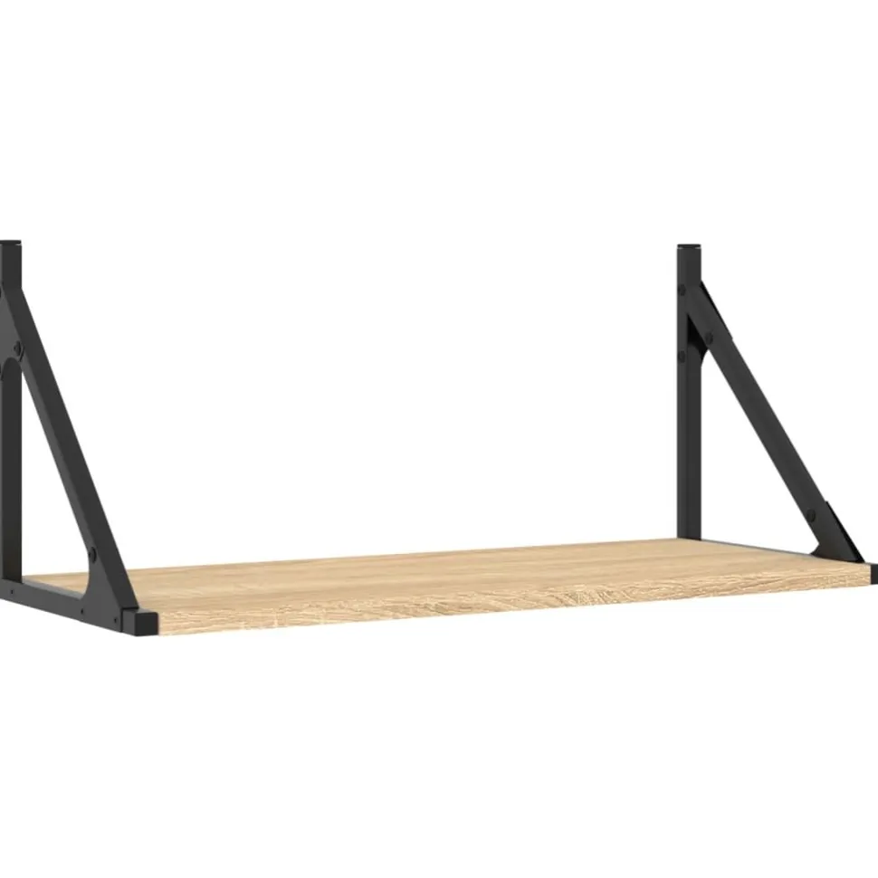 Seinähyllyt 2 kpl Sonoma-tammi 60x25x25,5 cm tekninen puu (36334)