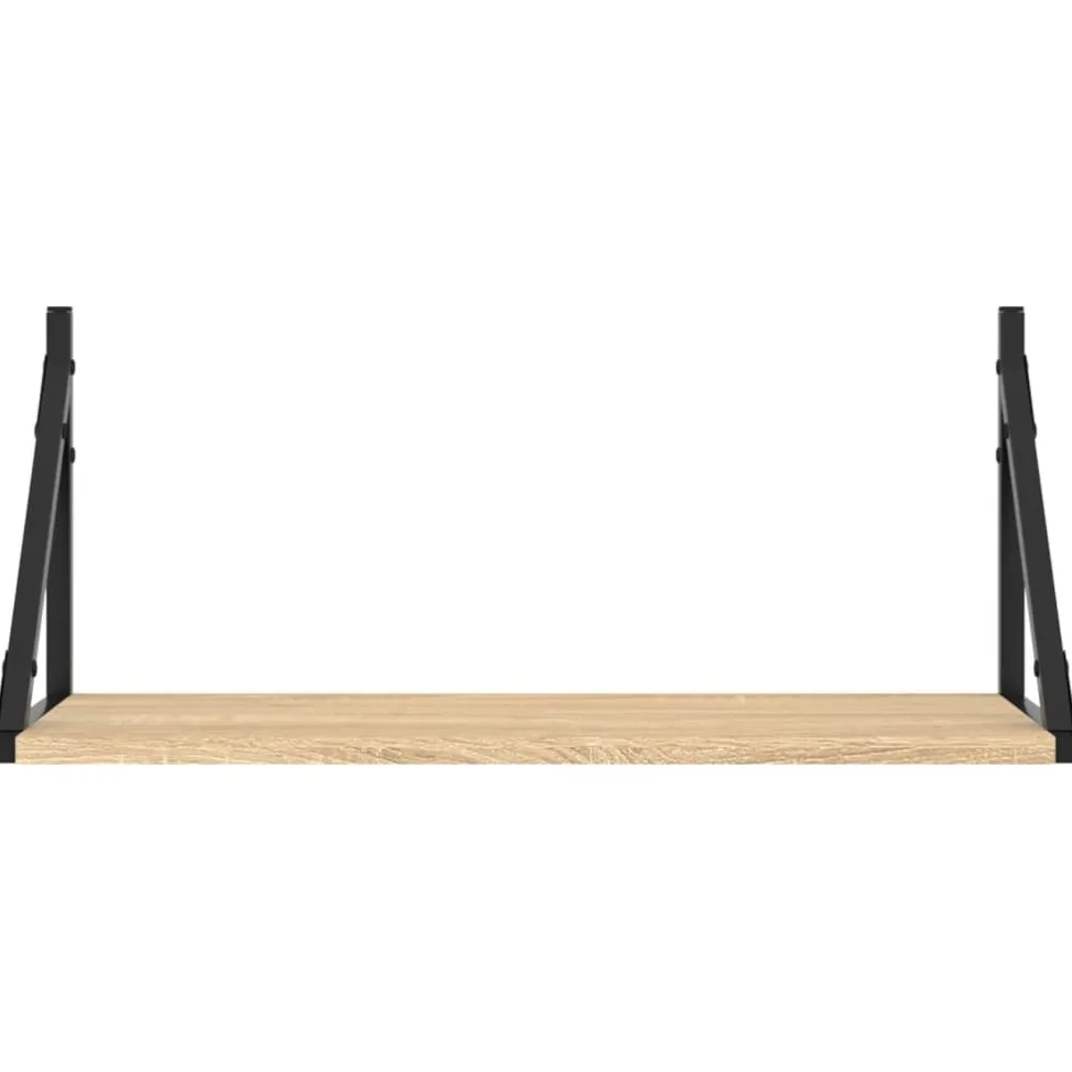 Seinähyllyt 2 kpl Sonoma-tammi 60x25x25,5 cm tekninen puu (36334)
