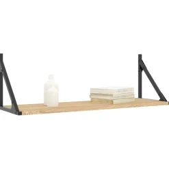 Seinähyllyt 2 kpl Sonoma-tammi 80x25x25,5 cm tekninen puu (36339)