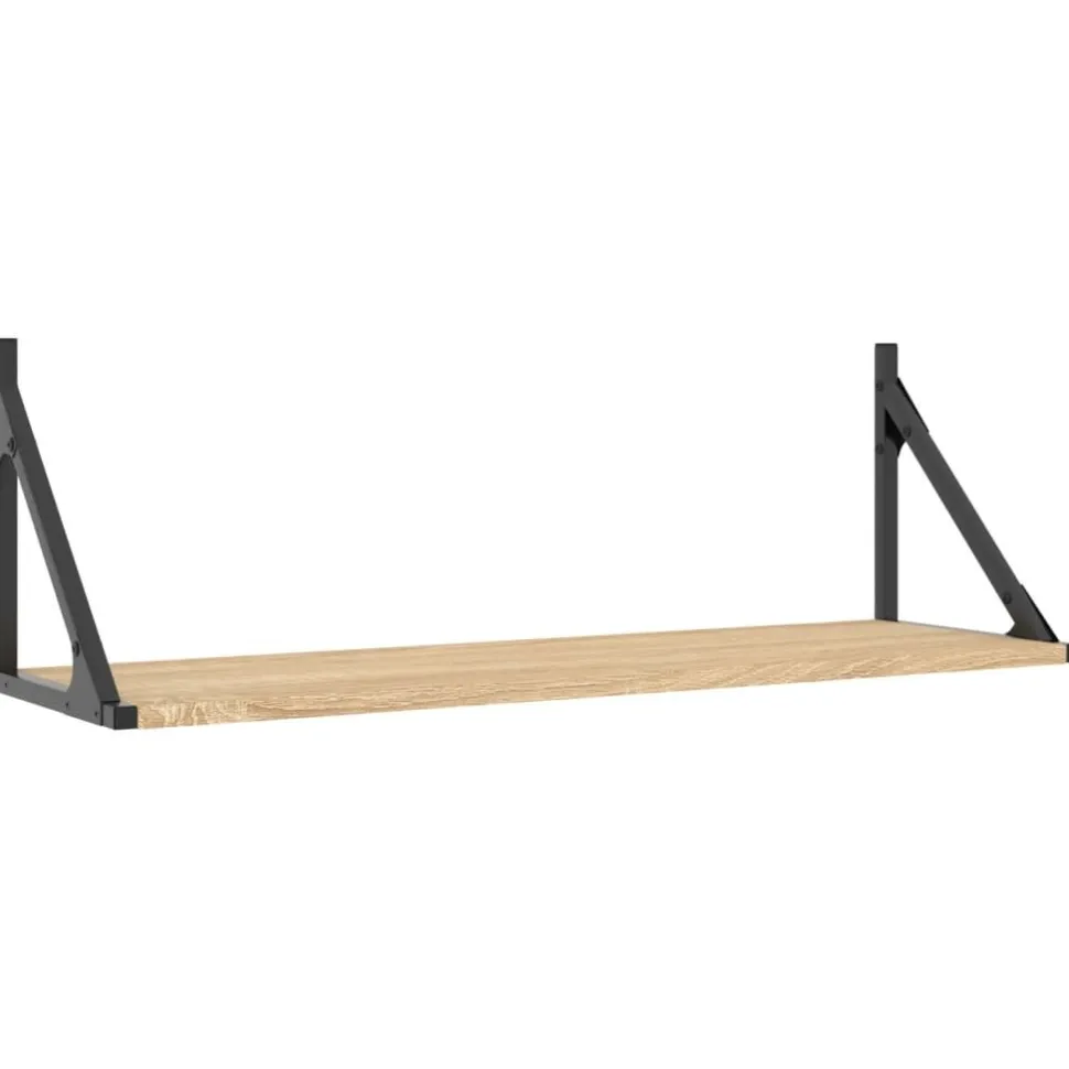 Seinähyllyt 2 kpl Sonoma-tammi 80x25x25,5 cm tekninen puu (36339)
