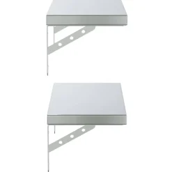 Seinähyllyt 2 kpl 50x23,5 cm hopea ruostumaton teräs (14510)