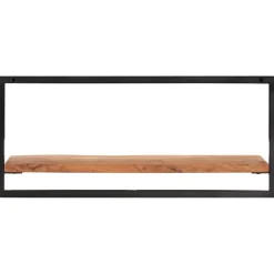 Seinähyllyt 2 kpl 40x24x35 cm akasiapuu ja teräs
