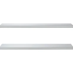 Seinähyllyt 2 kpl 100x30x3 cm hopea ruostumaton teräs (30279)