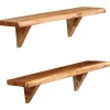 Seinähyllyt 2 kpl 60x20x16 cm kiinteä akaasiapuu