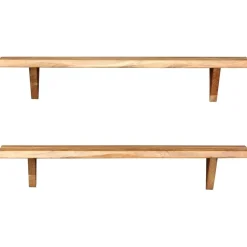Seinähyllyt 2 kpl 90x20x16 cm kiinteä akaasiapuu
