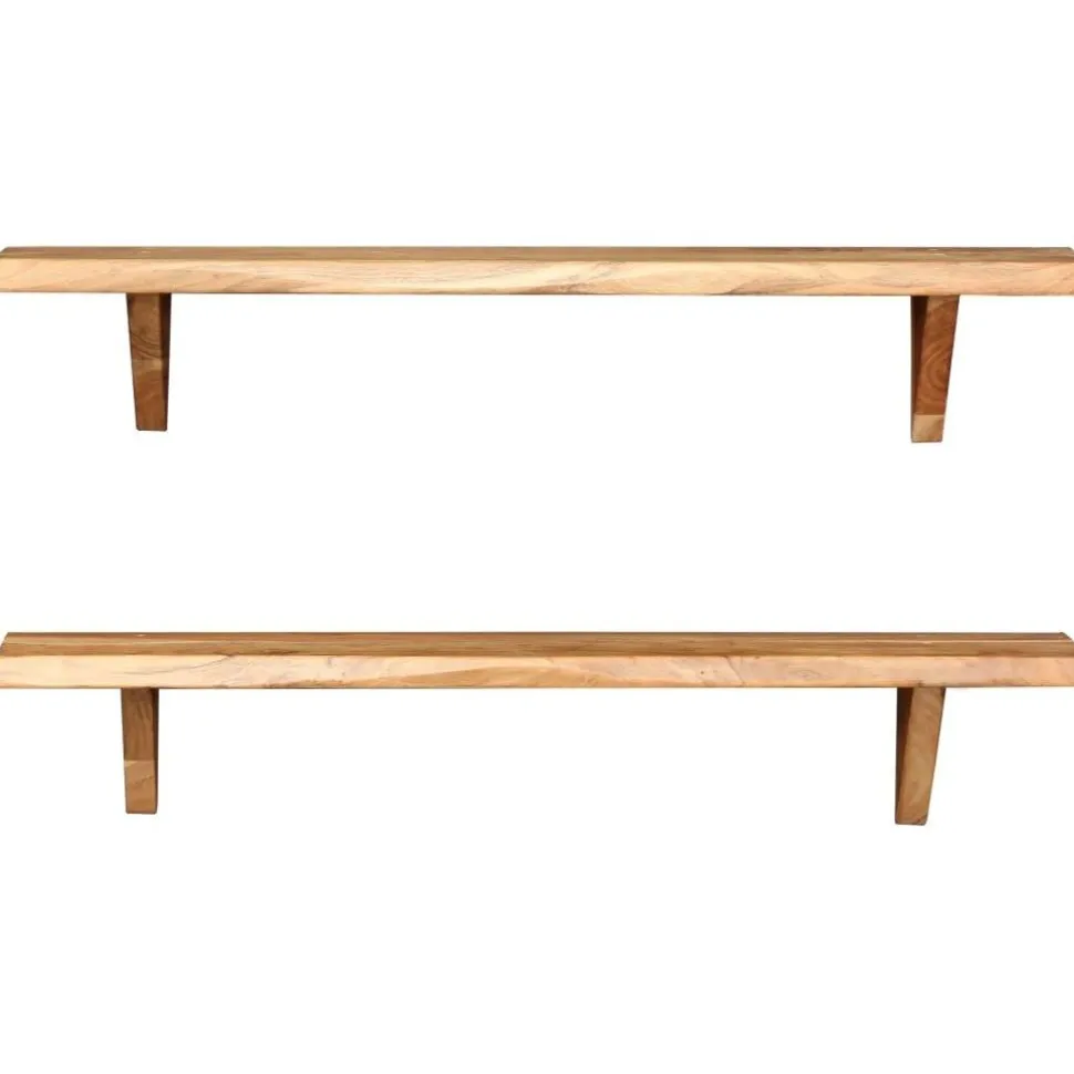 Seinähyllyt 2 kpl 90x20x16 cm kiinteä akaasiapuu