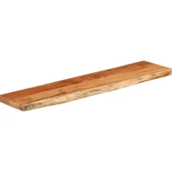 Seinähylly 120x30x3,8 cm suorakaide täysi akasiapuu elävä reuna (70290)