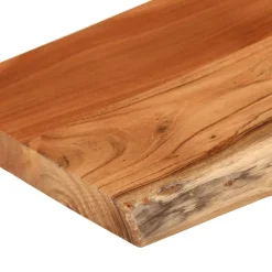 Seinähylly 120x30x3,8 cm suorakaide täysi akasiapuu elävä reuna (70290)