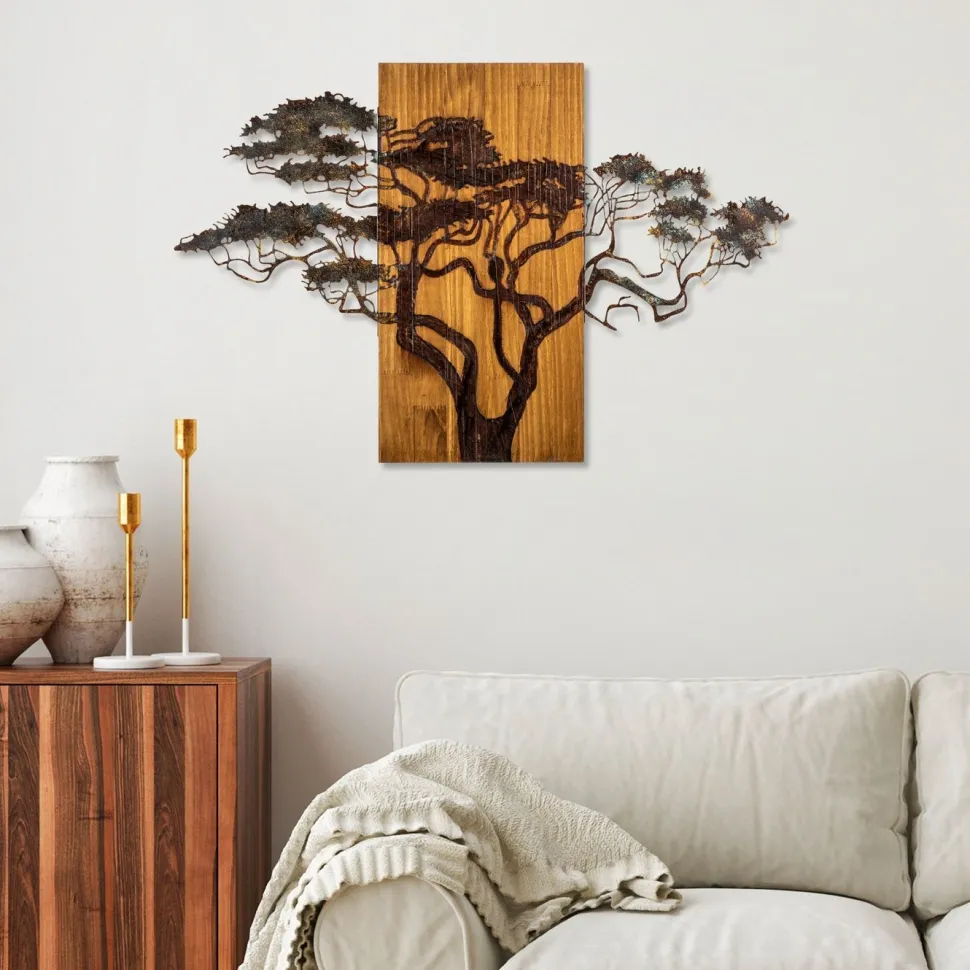 Seinäkoriste Linento Furniture Acacia Tree, monivärinen