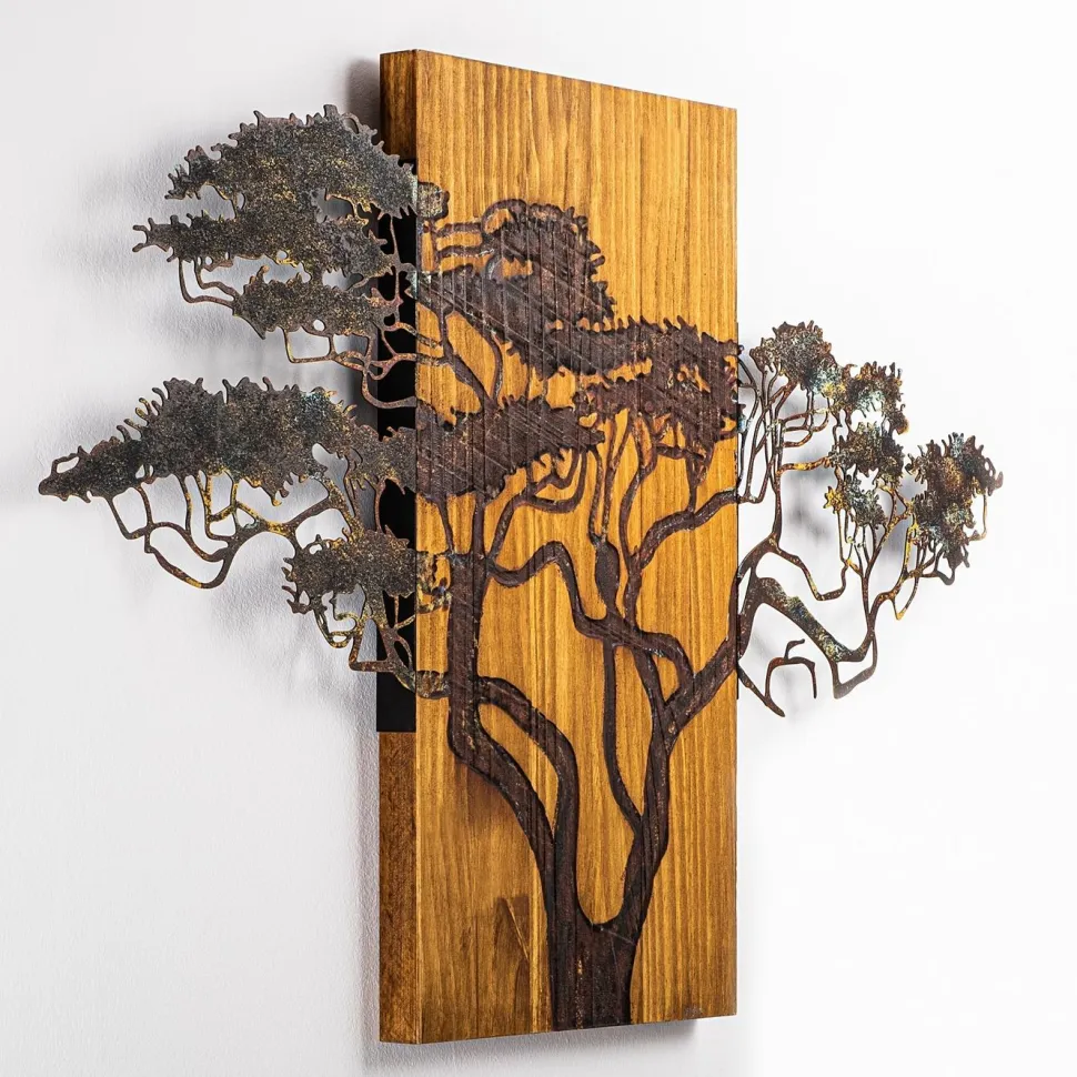 Seinäkoriste Linento Furniture Acacia Tree, monivärinen